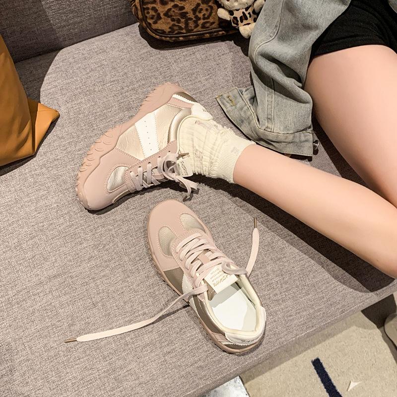 Platform-soled German training shoes women's 2025 spring new retro Forrest Gump shoes fashionable versatile platform heightening casual sports shoes