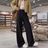 Khaki wide-leg pants women's pants 2026 new spring and autumn old money style plus size fat mm loose slimming suit pants