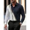 Chemise Homme Business Casual à Imprimé Color-Block Chemise Formelle à Boutons