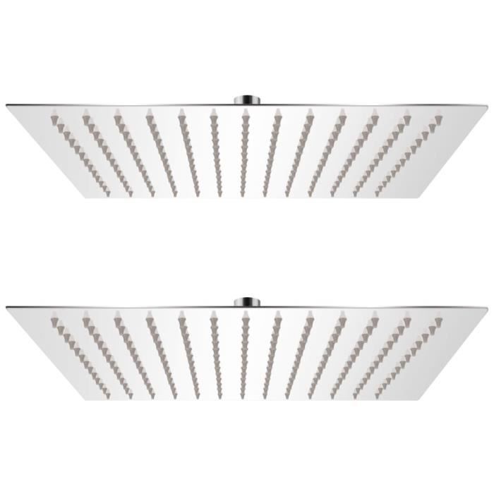 VidaXL Immersion Shower Head 2 Pcs Stainless Steel 25x25 Cm