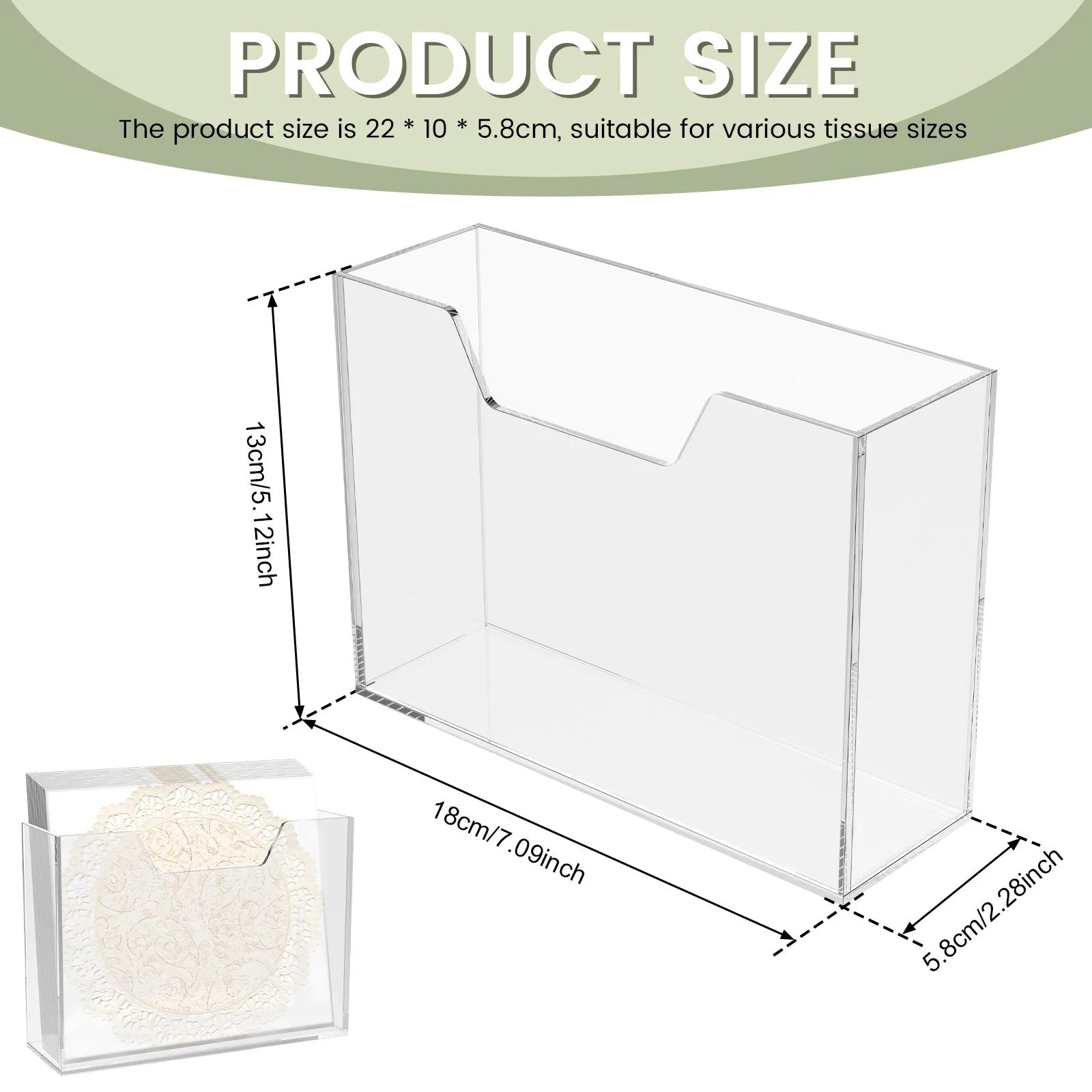 

Acrylic Napkin Holders Clear Splash Proof Guest Towel Dispenser Hand Towel Storage Tray with Non Slip Pad for Kitchen Countertop