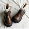 Popular Thick-soled Velvet Warm Snow Boots Women's Fluffy Short Leather Boots Winter 2025 New Waterproof Martin Boots