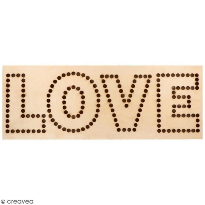 Tableau LED - Love - 40 x 15 cm - Bois - Électrique - Design contemporain