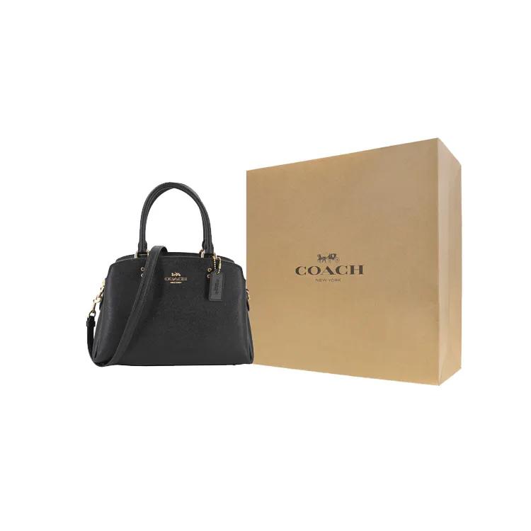 COACH Lillie Cross Grain Leather Laptop Bag , Briefcase , Shoulder Bag , Crossbody Bag , Handbag Small Women's Black (Unisex) Handbags