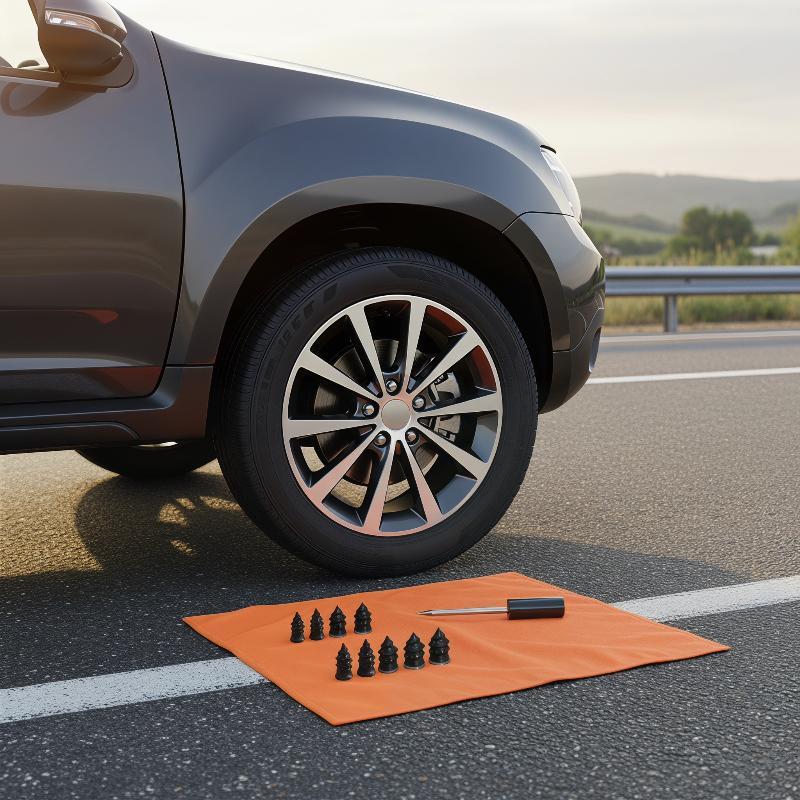 30Pcs Emergency Tubeless Rubber Tire Repair Kit For Cars Motorcycles And Scooters Includes Pliers And Screwdriver