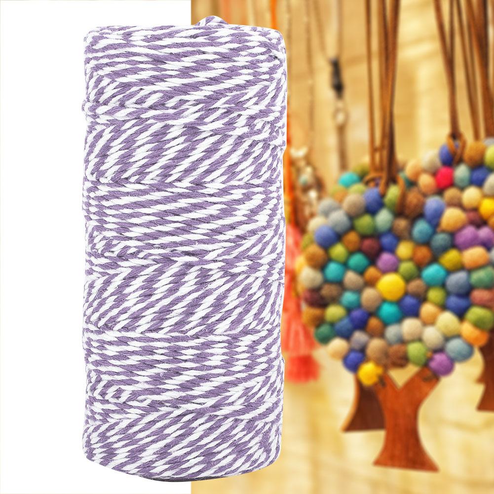 100m Double Color Cotton Thread Twine String Decoration(red White)