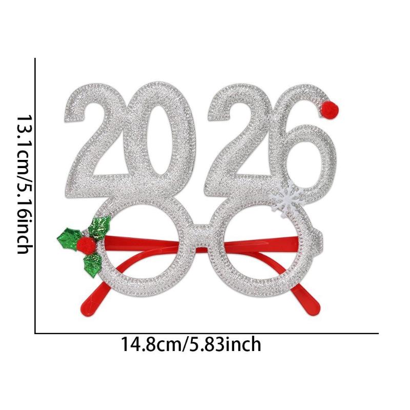 1/2Pcs 2026 New Year Headband Kids Adult Glitter Hair Accessories Funny Glasses Photo Props Christmas Decoration Gifts