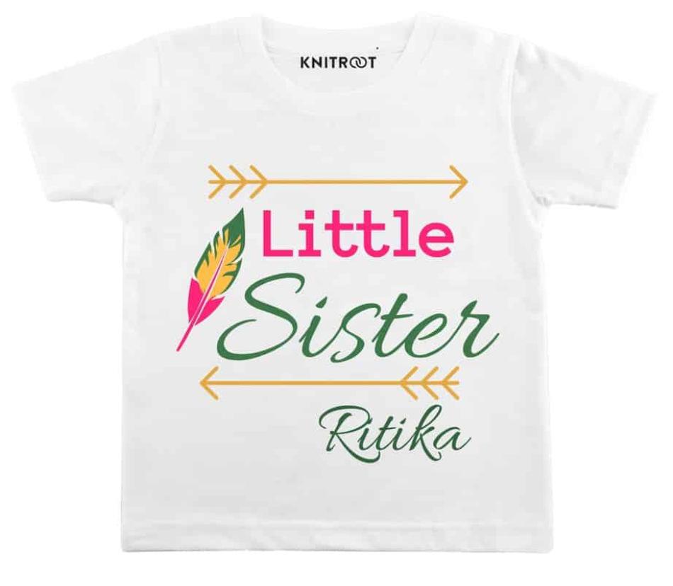2026 New Childrens Tshirt Little Sister Big Brother Printed Round Neck Parent Child Clothing Summer Top for Boys and Girls