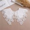 Lace Fake Collar Women Detachable Collars For Women False Collar Embroidery Floral Lolita Lapel Half Shirt Shawl Wrap Decoration
