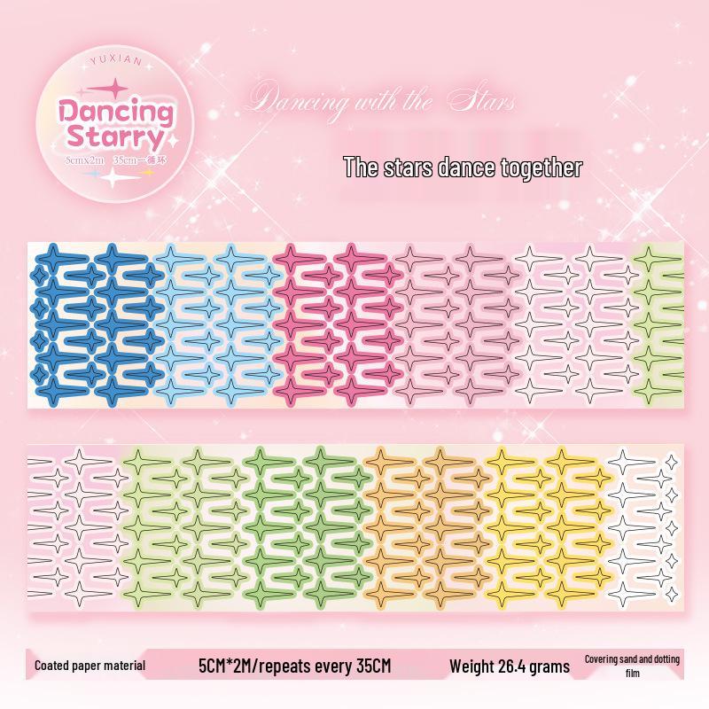 Yuxian Starlight Journey Die-cut Tape Stickers: Cute, Versatile, Decorative Journal Accessories