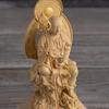 Kleine Buddha Jizo Bodhisattva Statue 11cm Buddha Holzornament Jizo Bodhisattva Halb sitzend (Holz Buchsbaum, Goldstaub-Finish) - Statue, Figur,