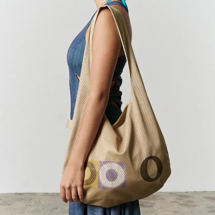 O Mesh Reversible Tote Bag, Golden