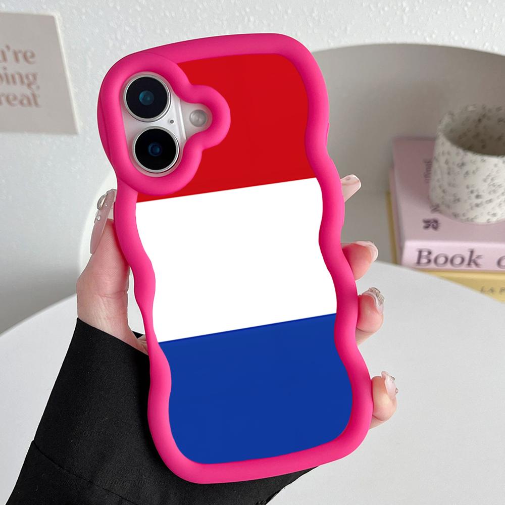 Netherland Dutch Flag Wavy Edge TPU Mobile Phone Case for iPhone 17 16 15 14 13 12 11 Air Pro Max Plus Colorful Cover