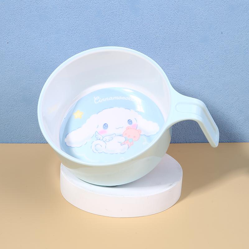 1pcs Sanrio Cinnamoroll Tableware Anti Fall Cartoon Breakfast Plate Anti Scald Non-Slip Handlecup Spoon Bowl With Lace Cutlery