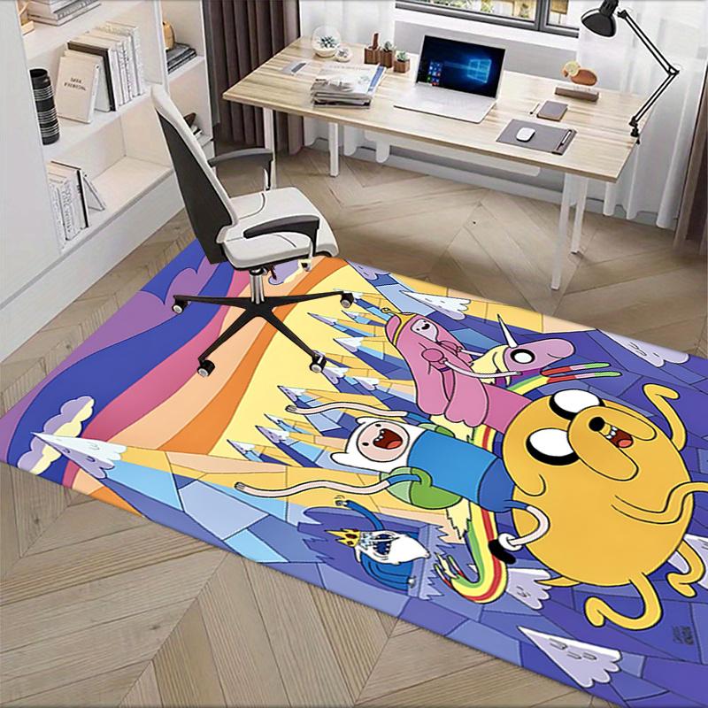 Adventure Time Office Chair Mat Cartoon Decor, Sofa Rug, Office Carpet Gift for Home Decor, Living Room, Bedroom, Various Rooms