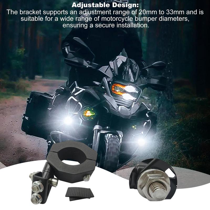 For Motorcycles Motorbike Mounting Clamp Adjustable Mounting Clamp Brackets Motorbike Accessories Waterproof Fog Lamp Holder For