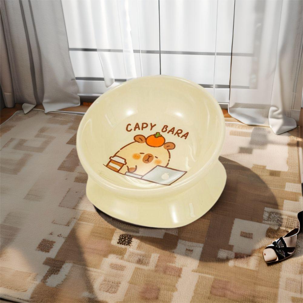 Slanted Mouth Pet High Foot Bowl Ceramic Dog Food Feeding Basin Cat Bowl  Water Container