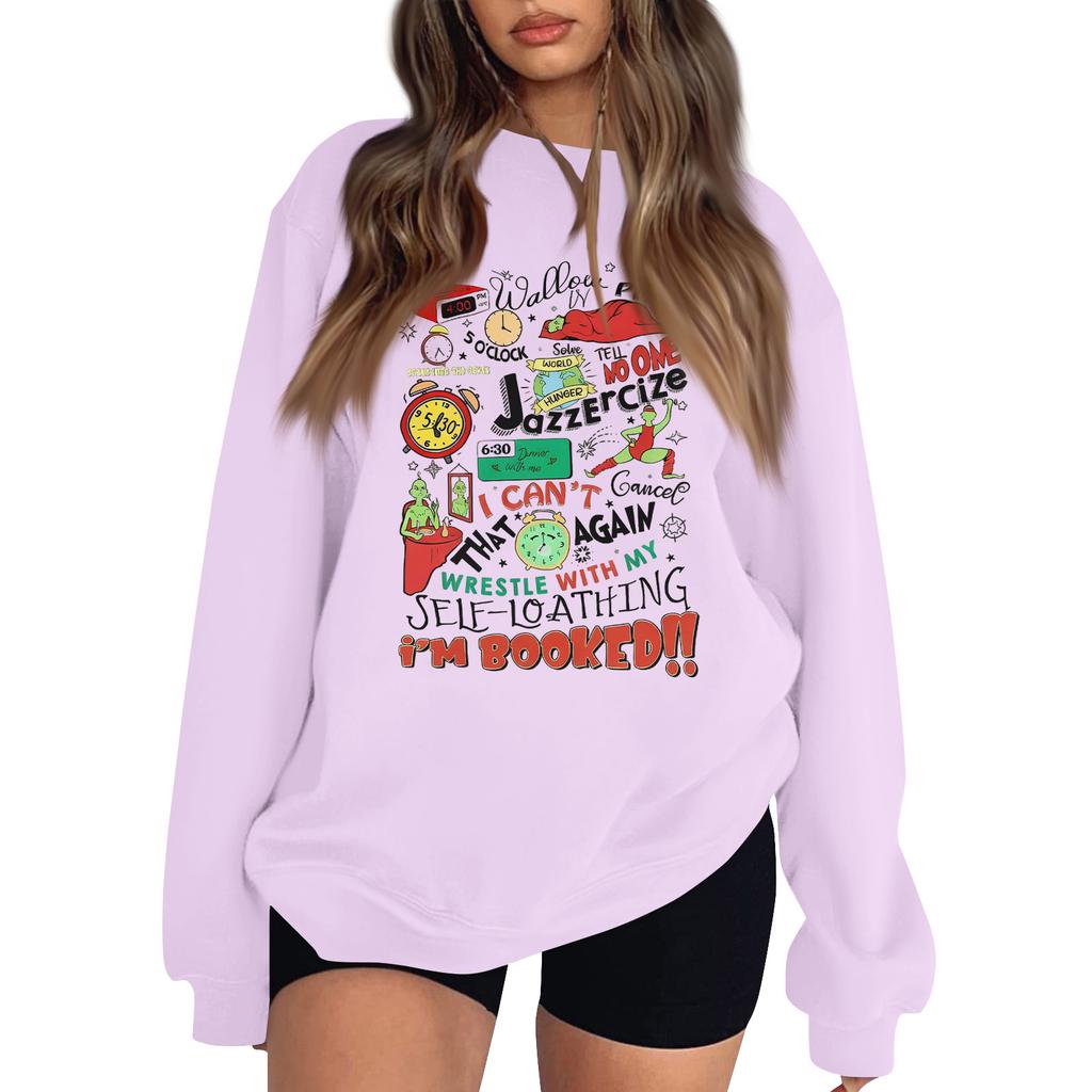 Women's Fashion Long-Sleeve Pullover Sweatshirt With Fun Christmas  Print