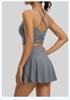 Breathable High-Waisted Yoga Skort with Side Pocket & Slit - Quick-Dry, Anti-Exposure, Fake Two-Piece Design