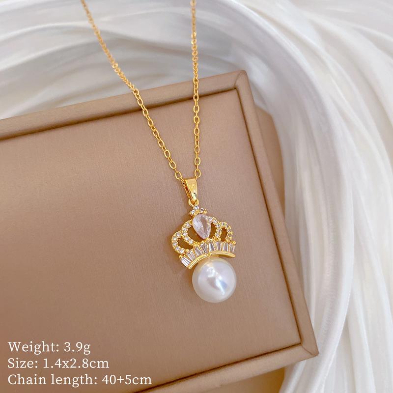 Copper Micro-Inlaid Necklace Women'S Copper Micro-Inlaid Real Gold Electroplating Simple And Exquisite Collarbone Chain Neck Chain