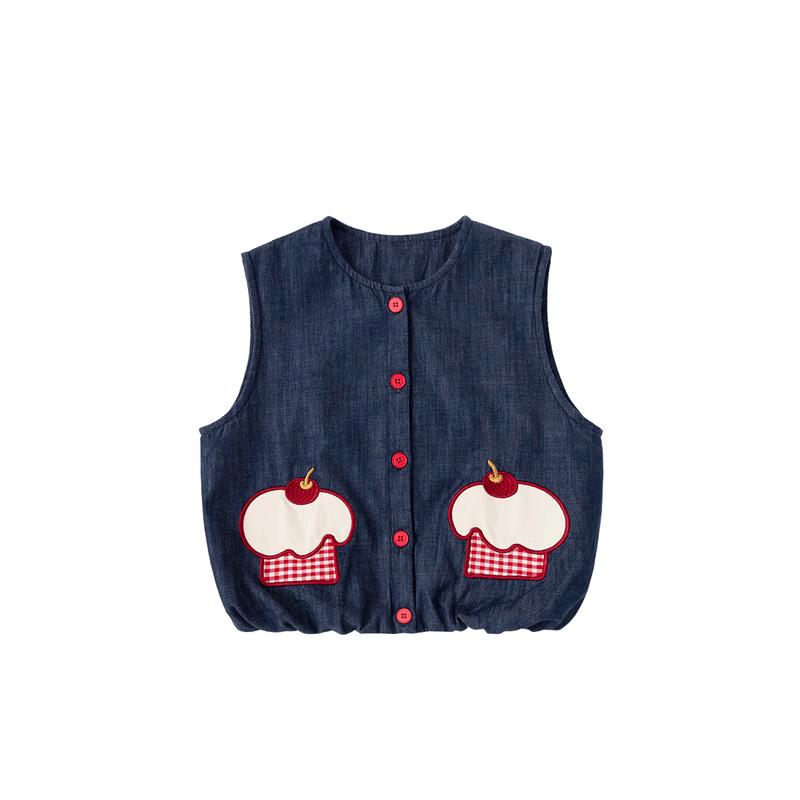 Dudu Family Girls  Spring Anti-Fade Denim Vest 80