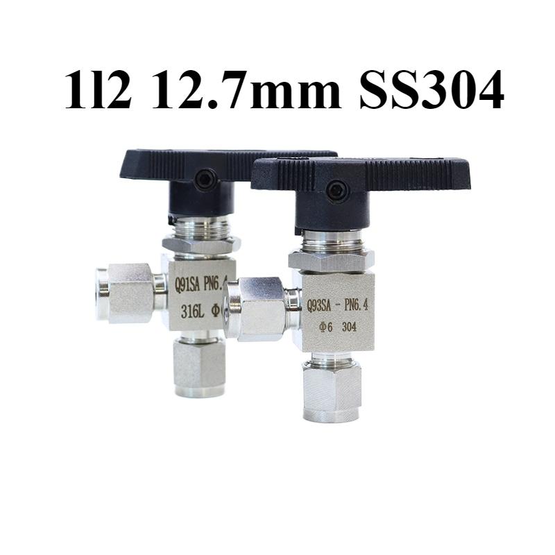 3 4 6 8 10 12 14 16 mm 1/8" 1/4" 1/2" Tube OD Compression Union 304 316 Stainless Steel Elbow Ball Valve Water Gas Fuel
