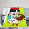 Warm Soft BlanketsChild Decorative Buldak Ramen Chicken Throw Blanket Flannel Bedspread For Couch Chair Fashion Sofa Bed Cover