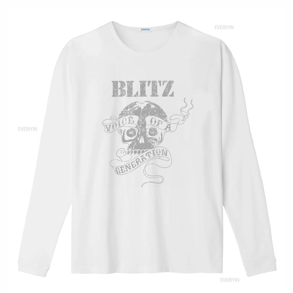 BLITZ Voice of a Generation Skull Print Black T Shirt for Men Small vintage Washed Breathable homme streetwear Casual Unisex