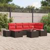 Maison Exclusive - Ensemble De Canapé De Jardin 7 Pc Marron Polyrotin