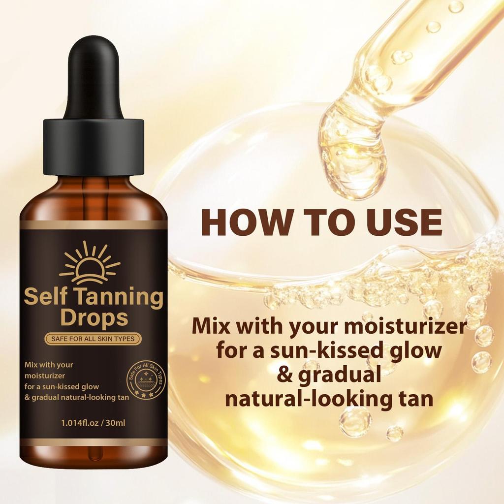 Self Tanning Drops-No Need For Sunlight-Mild Formuls-Improve Skin Tone And Appearance, Reduce Uneven Color-30ml
