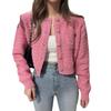 Autumn new temperament round neck button loose casual versatile short knitted jacket women