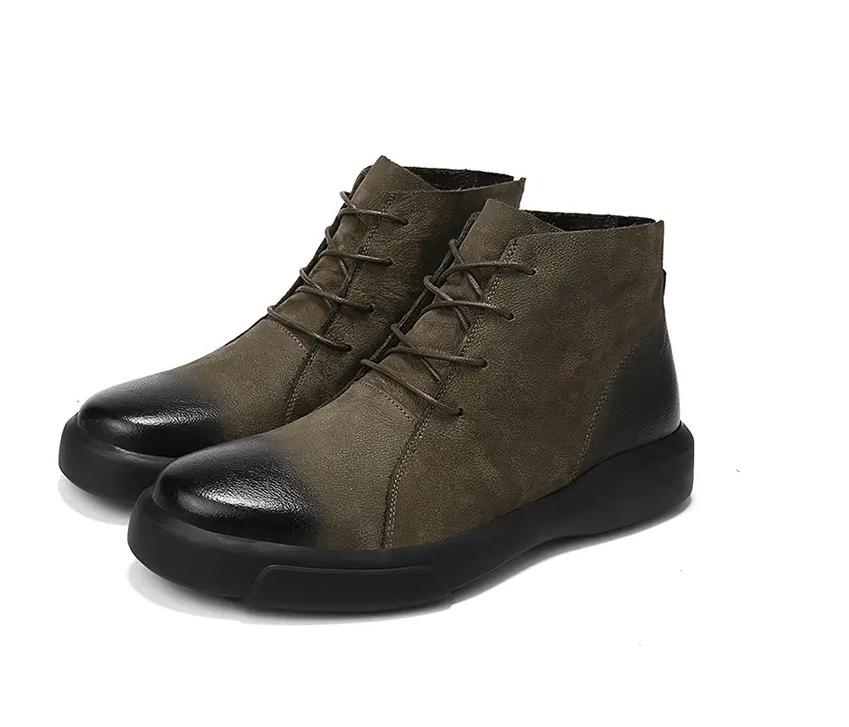 2025 Spot Men's Leather Boots Large Size Outdoor Martin Boots Men's Boots Autumn High Top Chelsea Cotton Boots