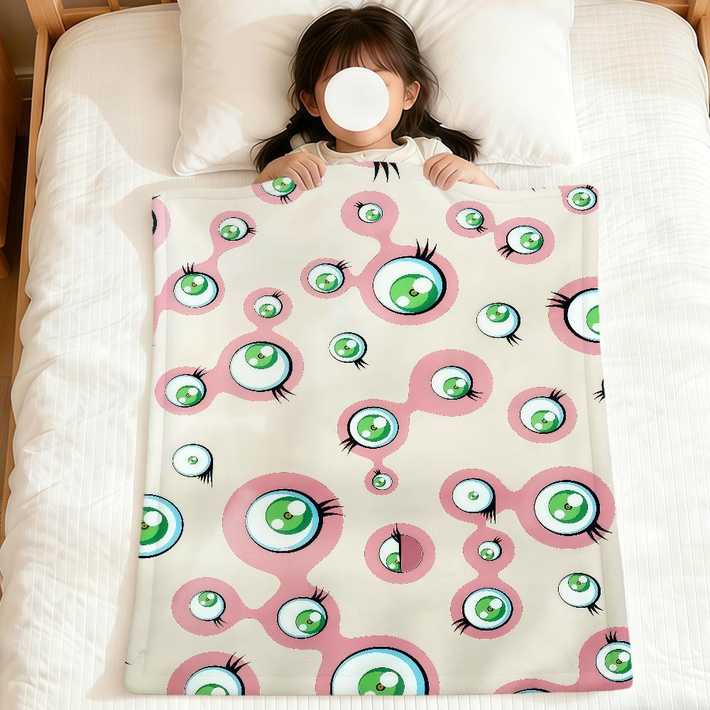 flower face Abstract pop modern murakami soft warm plush blanket dorm sofa living room pet hogar bedroom gift nap home Flannel