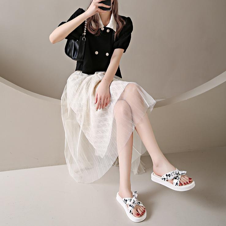 Bow Shaped Slippers for Women Summer Flat Bottom Anti Slip Cartoon for Women Wearing Women's Slippers