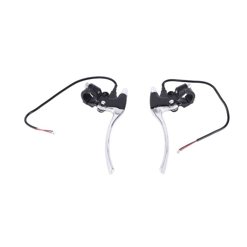 1 Pair Aluminum Alloy Electric Brake Handle Cable 28cm Inner 22mm Electric Bicycle Brake Lever Black/Silver Lightweight