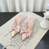 Fairy Style Pink Cool Slippers for Women's Summer  French Pointed Bow Hollow High Heels, Half Wrapped Women's Slippers