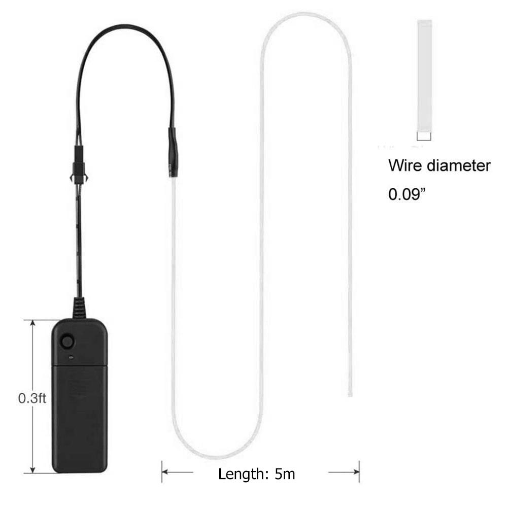 Glow Ultra-bright Flexible Luminous Line Rope Tube Neon Battery Box Set DIY Costumes Clothing Decor