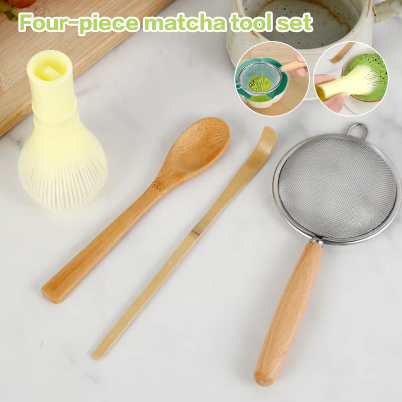 4Pcs Japanese Matcha Tea Set For Beginners Matcha Making Starter Kit With Matcha Whisk Tea Scoop Reusable Matcha Whisk Set