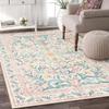 Vintage Modern Elegant Floral Vine Border Pattern Carpet Soft Decorative Mat Rug for Living Room Bedroom Home Decoration Rugs