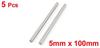uxcell Round Metal Rod Bar Shaft for DIY RC Car Models, Straight, 5mm x 100mm, Pack of 5