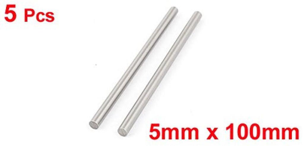 uxcell Round Metal Rod Bar Shaft for DIY RC Car Models, Straight, 5mm x 100mm, Pack of 5