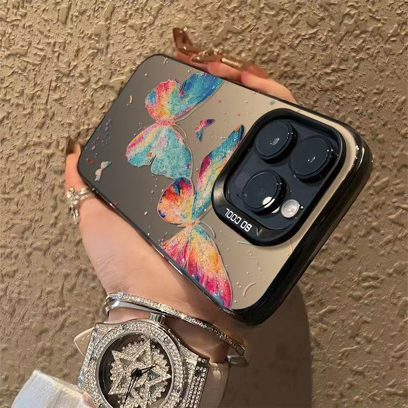 The new colored butterfly is suitable for iphone17 mobile phone case Apple 16promax/15 anti-drop 14pro13 Europe and America