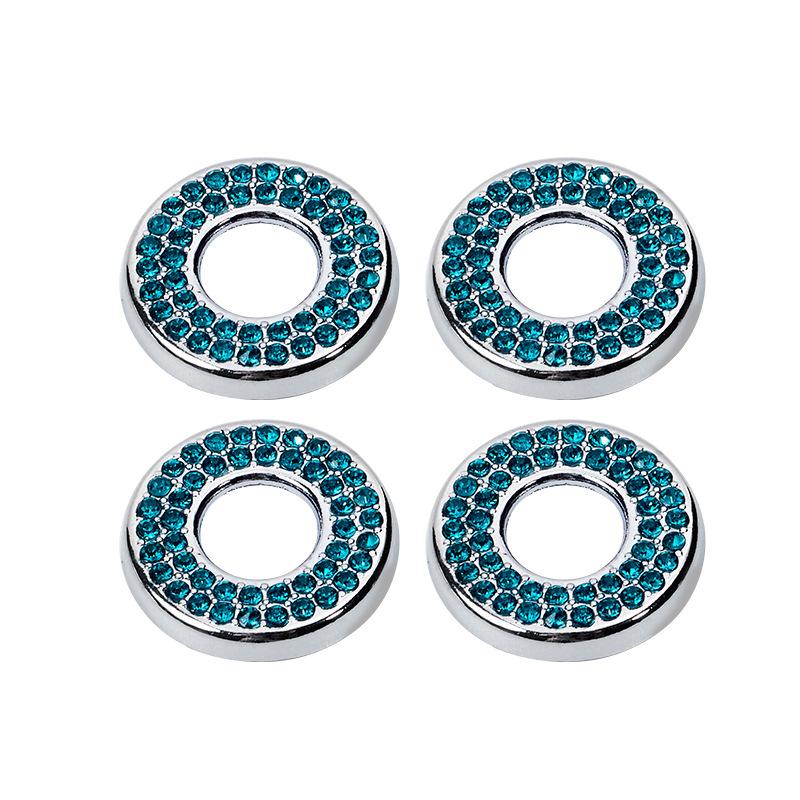 4pcs Sparkling Rhinestone Decals for Mercedes Benz E C Class Inner Door Lock Handle Pull Rod Bolt Cover