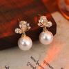 Premium Pearl Stud Earrings S925 Silver Needle Elegant Exquisite Earrings Retro Temperament Versatile Earrings