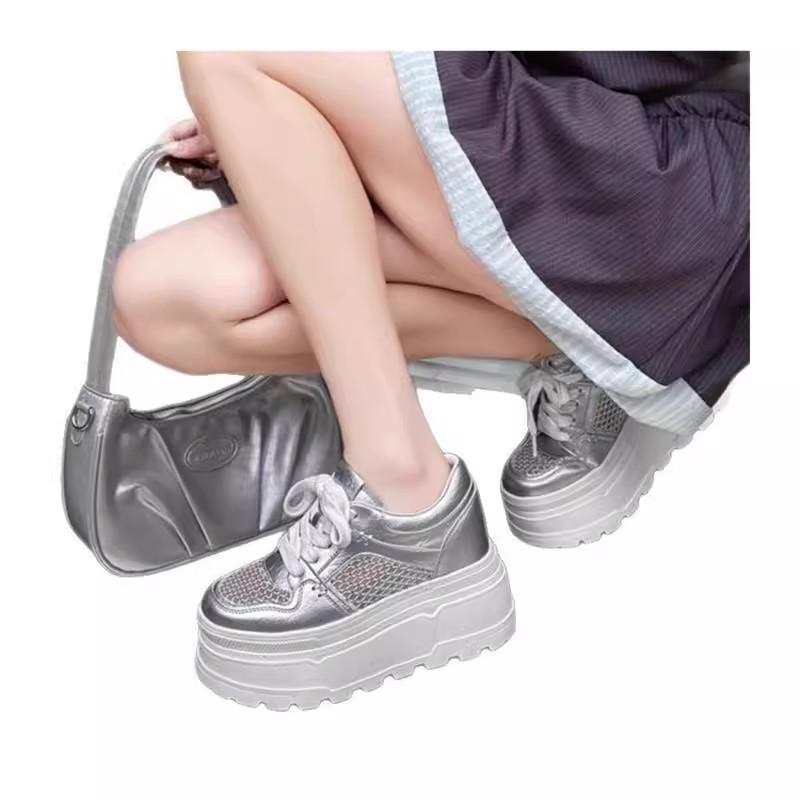 Little white shoes women's summer new thick-soled muffin shoes hollow breathable mesh sandals casual shoes