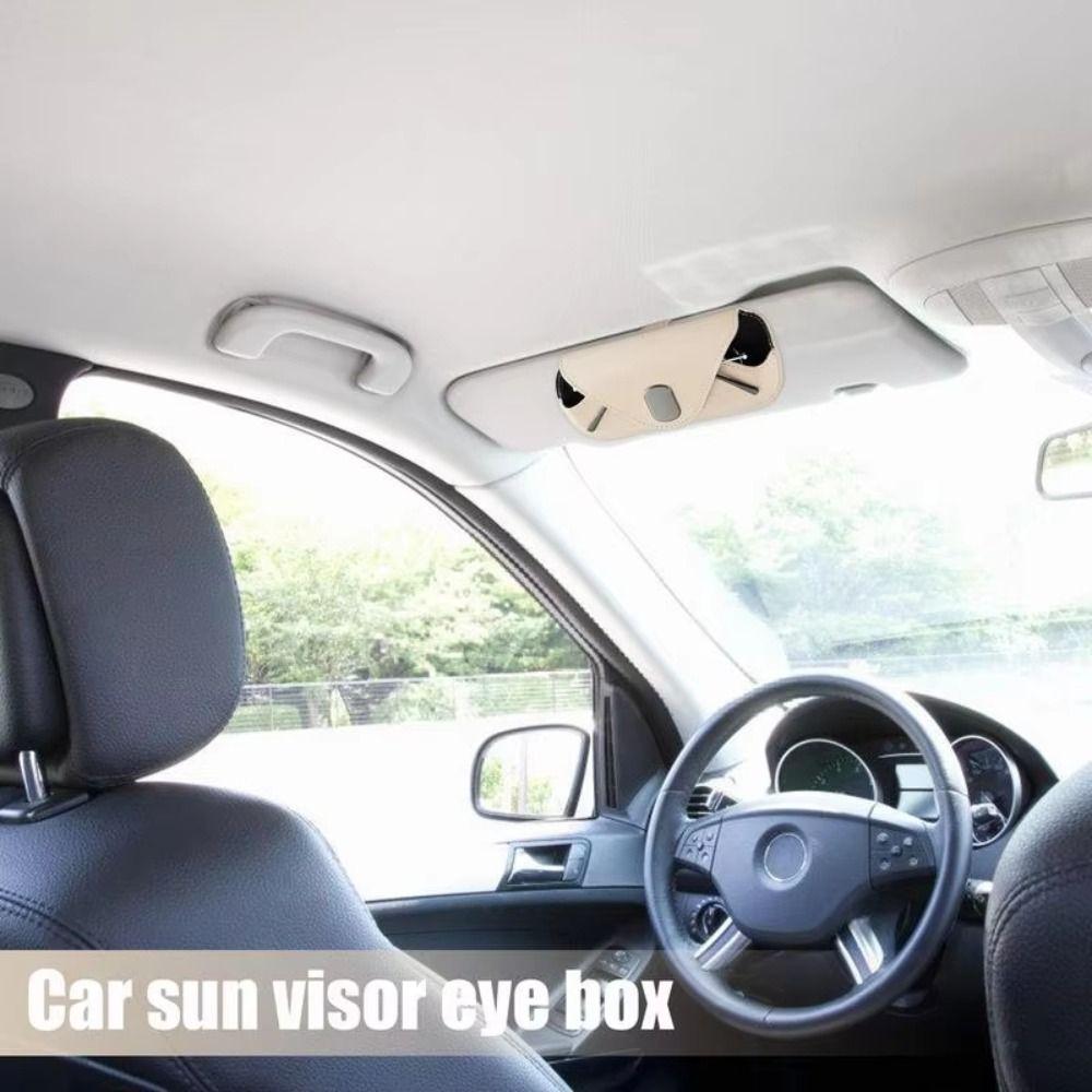 Magnetic Car Organizer Clip-on Sun Visor Glasses Case Car Mounted Glasses Bag  Interior Accessory