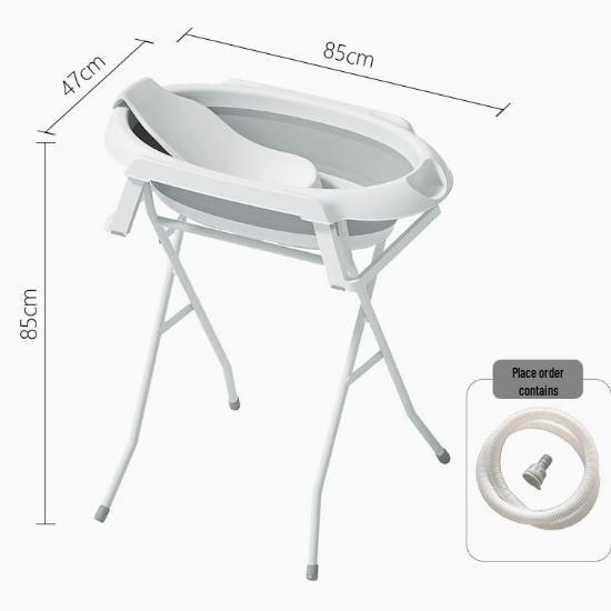 Newborn Bath & Care Station: Infant Bathtub, Diaper Changing, Drying Rack - No Bending