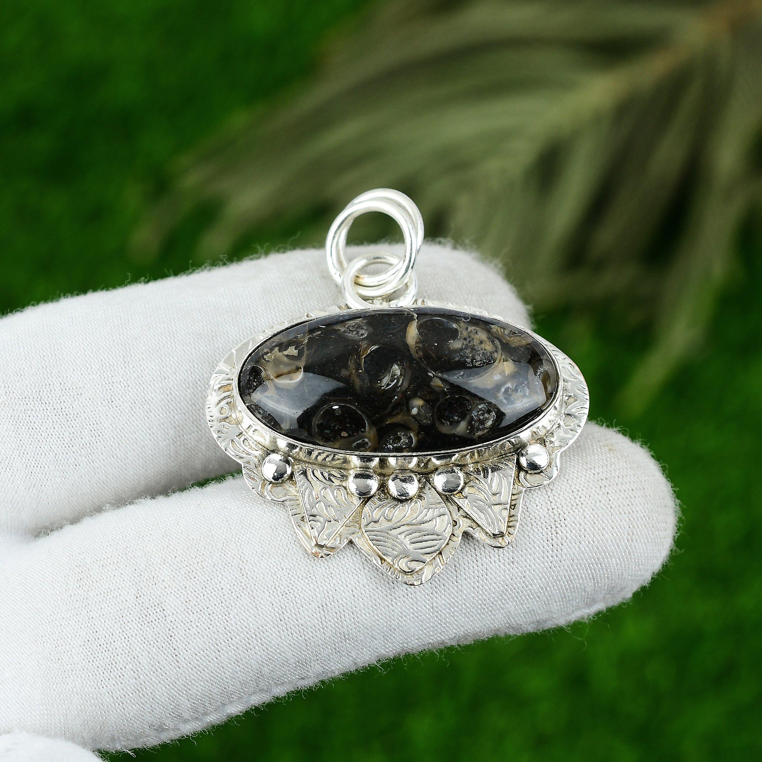 

Сделка ко Дню матери Натуральный агат Туррителла 925 стерлинговое серебро Подвеска для дочери