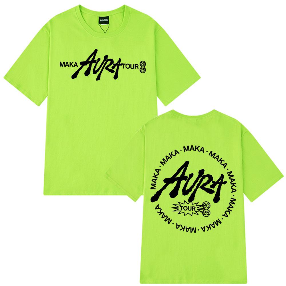 Rapper Maka Aura Tour 2025 Gothic Punk T Shirts Men Women Clothing Fashion Vintage T-shirts Casual Cotton Hip-hop Loose T Shirt