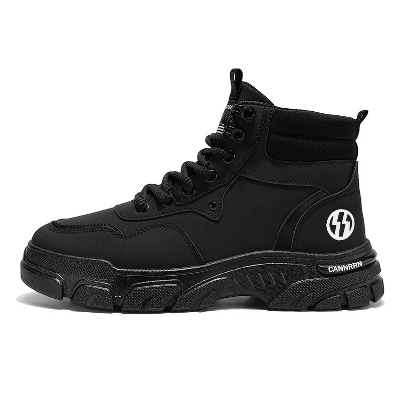 =Ankle Boots Men Men's Safety Shoes Genuine Leather Men's Motorcycle Boots Luxury Shoes High Quality Mens Shoe Casual Sneakers